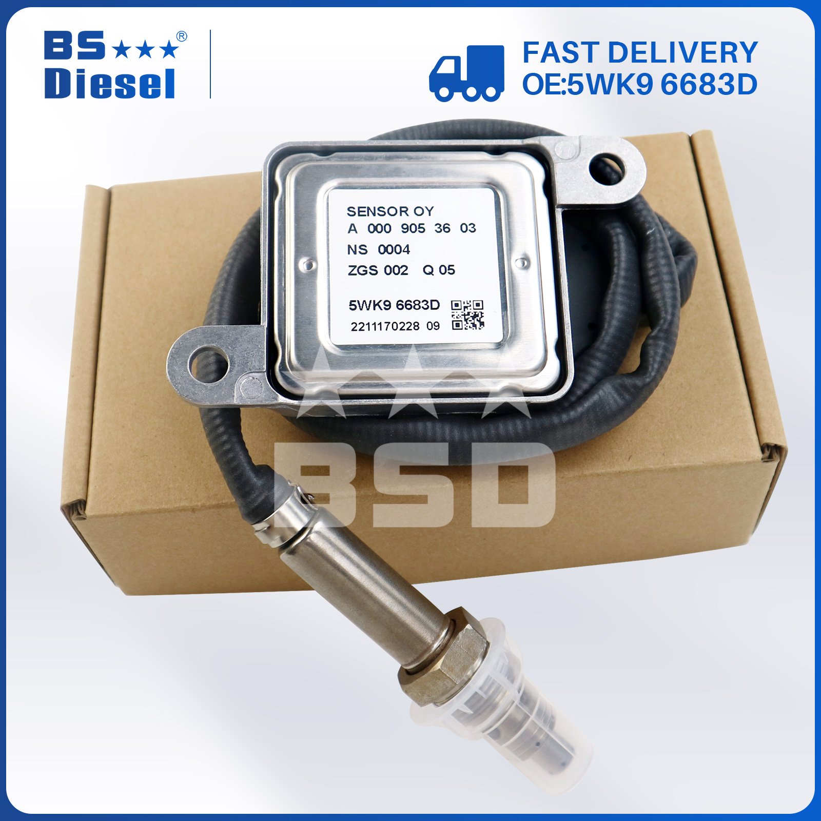 Aftermarket Parts Car Sensor A0009053603 5WK9 6683D Nitrogen Oxygen Sensor 5WK96683D NOX Sensor for Benz W205 W166 CLA350 GLE350