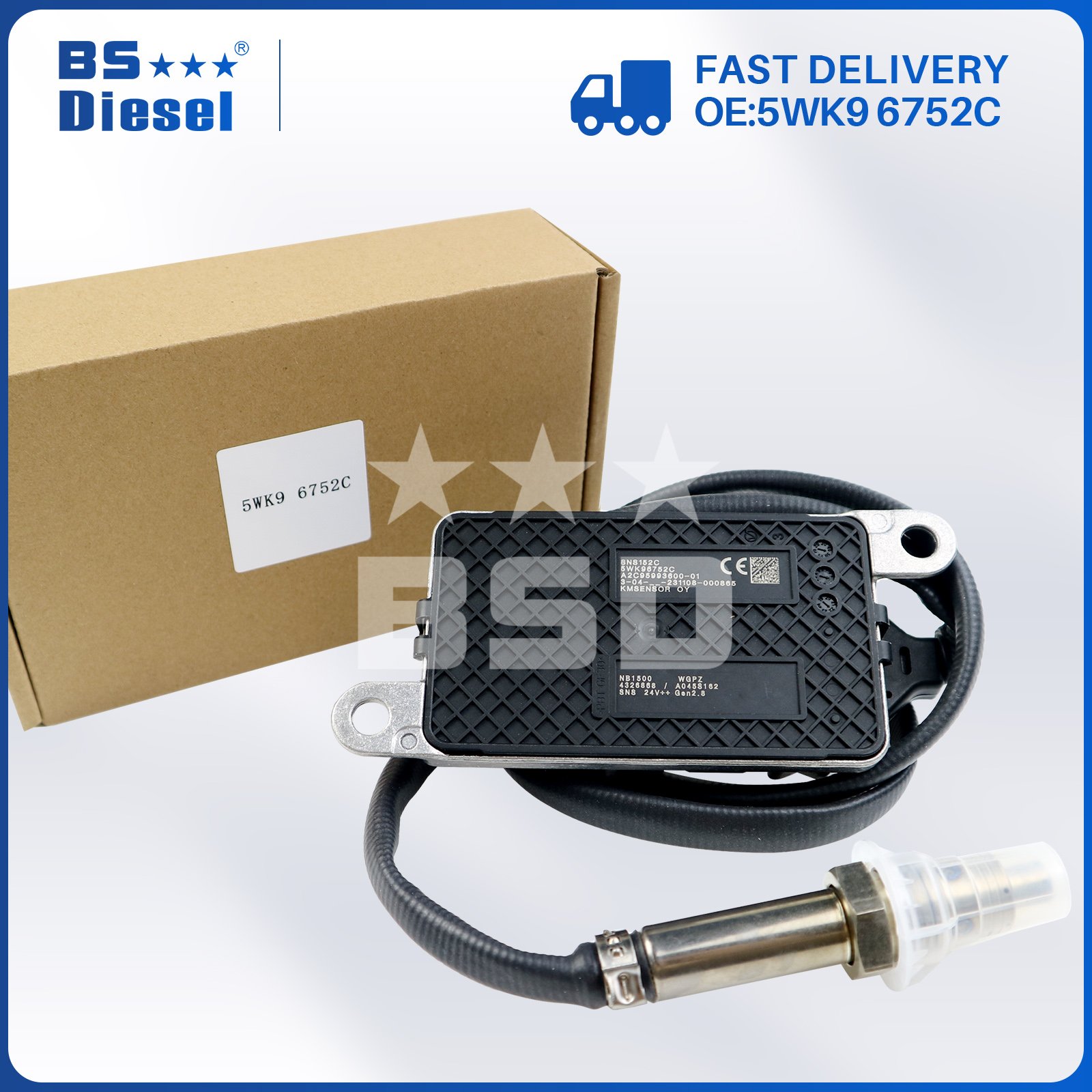 5WK9 6752C Auto Sensors Nitrogen Oxygen Sensor 4326868 Nox Sensor 5WK96752C for DAF XF Euro 6 Truck