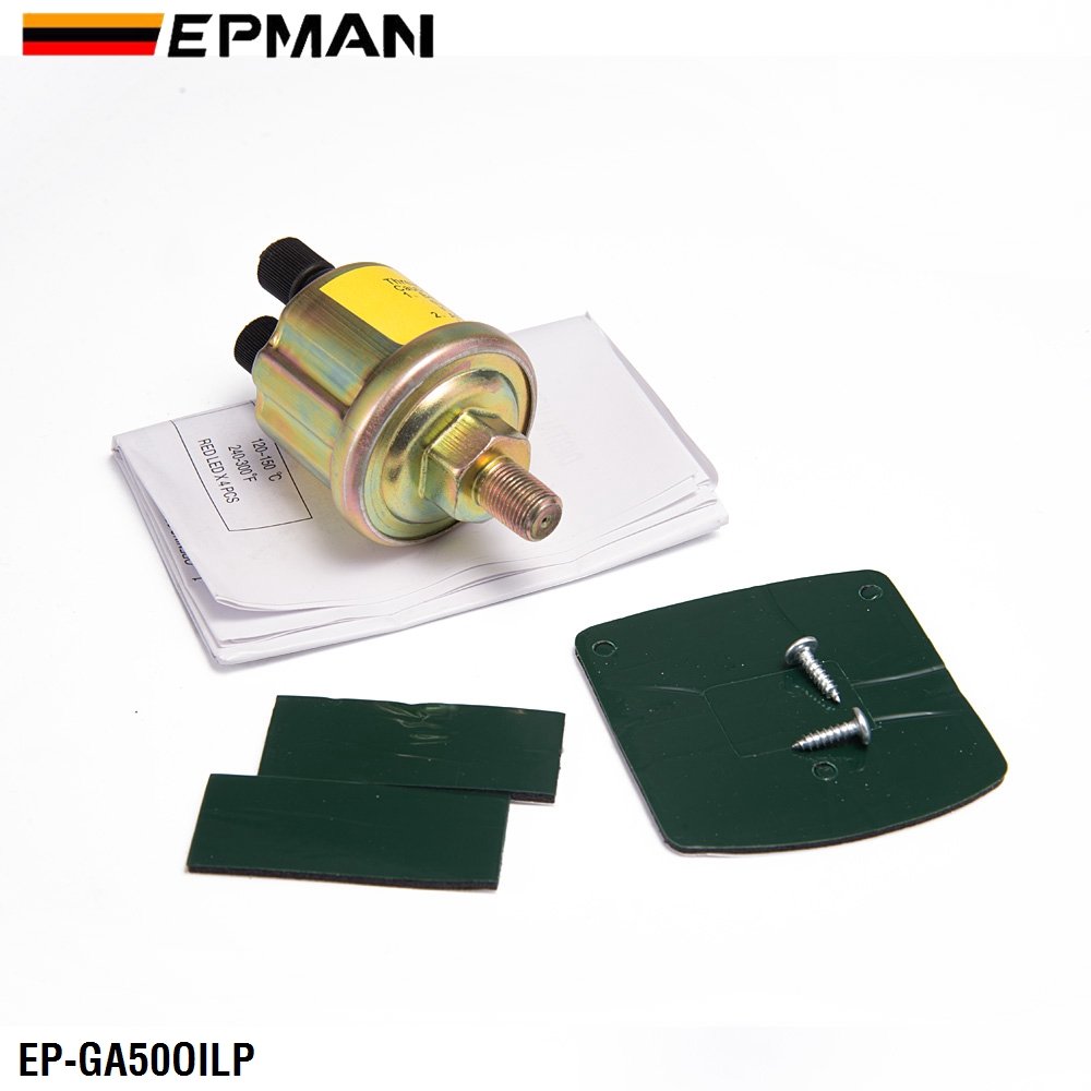 EPMAN Car Motor Auto 2" 52mm Digital Smoked 20 LED Psi/Bar Oil Press Pressure Meter Gauge With Sensor EP-GA50OILP