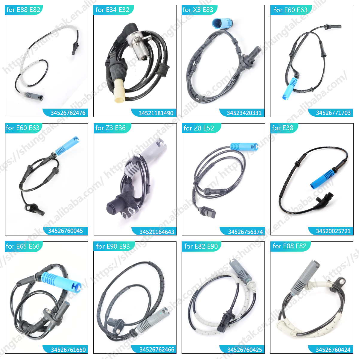 ShungTak Wholesale for BMW E65 E66 ABS Wheel Speed Sensor ABS DSC Sensor Wheel Speed Indicators 34526771709 34526761651