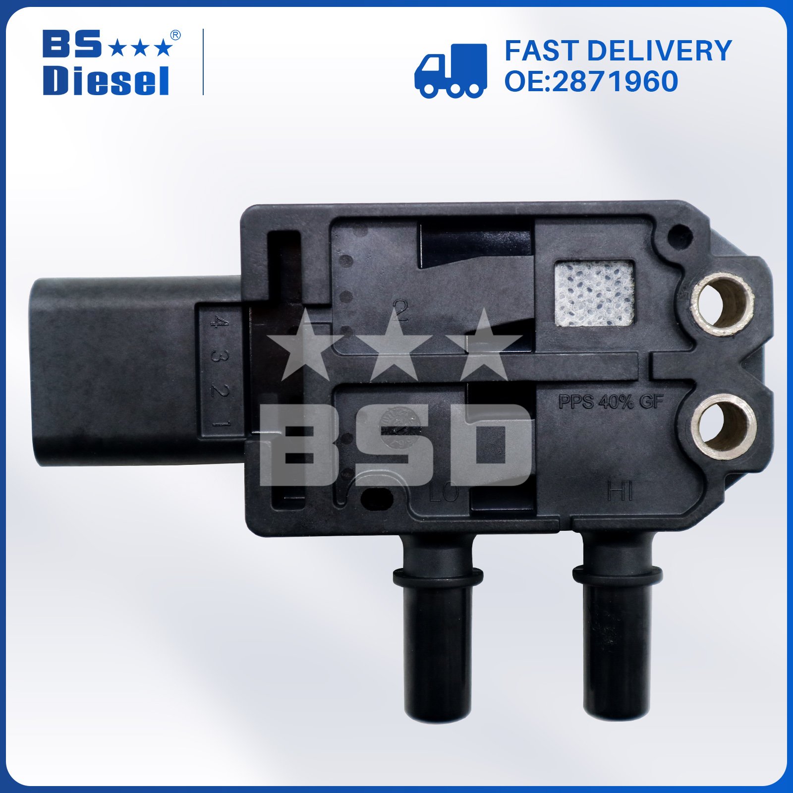 Brand New Machinery Engine Parts Differential Pressure Sensor 2871960 DPF Sensor for Cummins ISX ISB Engines