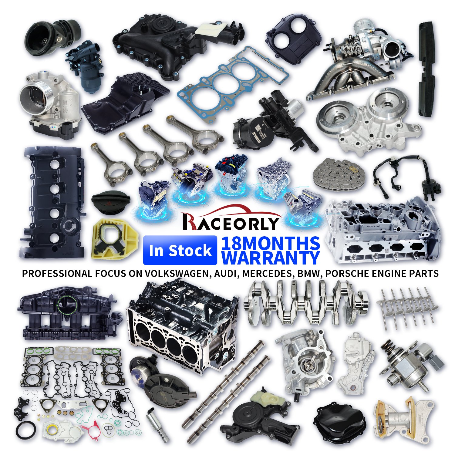 Raceorly Brand New Auto Engine Parts Exhaust & Intake Camshaft Camshaft 06H109021 for Volkswagen vw 1.8T 2.0 Ea888 BYJ B7 TSI