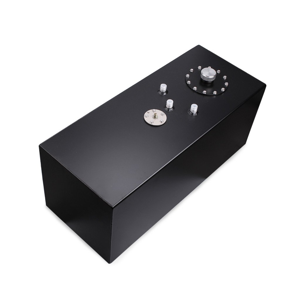 Aluminum 69L Fuel Surge Tank Mirror Polish Fuel Cell With Cap With Sensor Fuel Cell Can Foam Inside