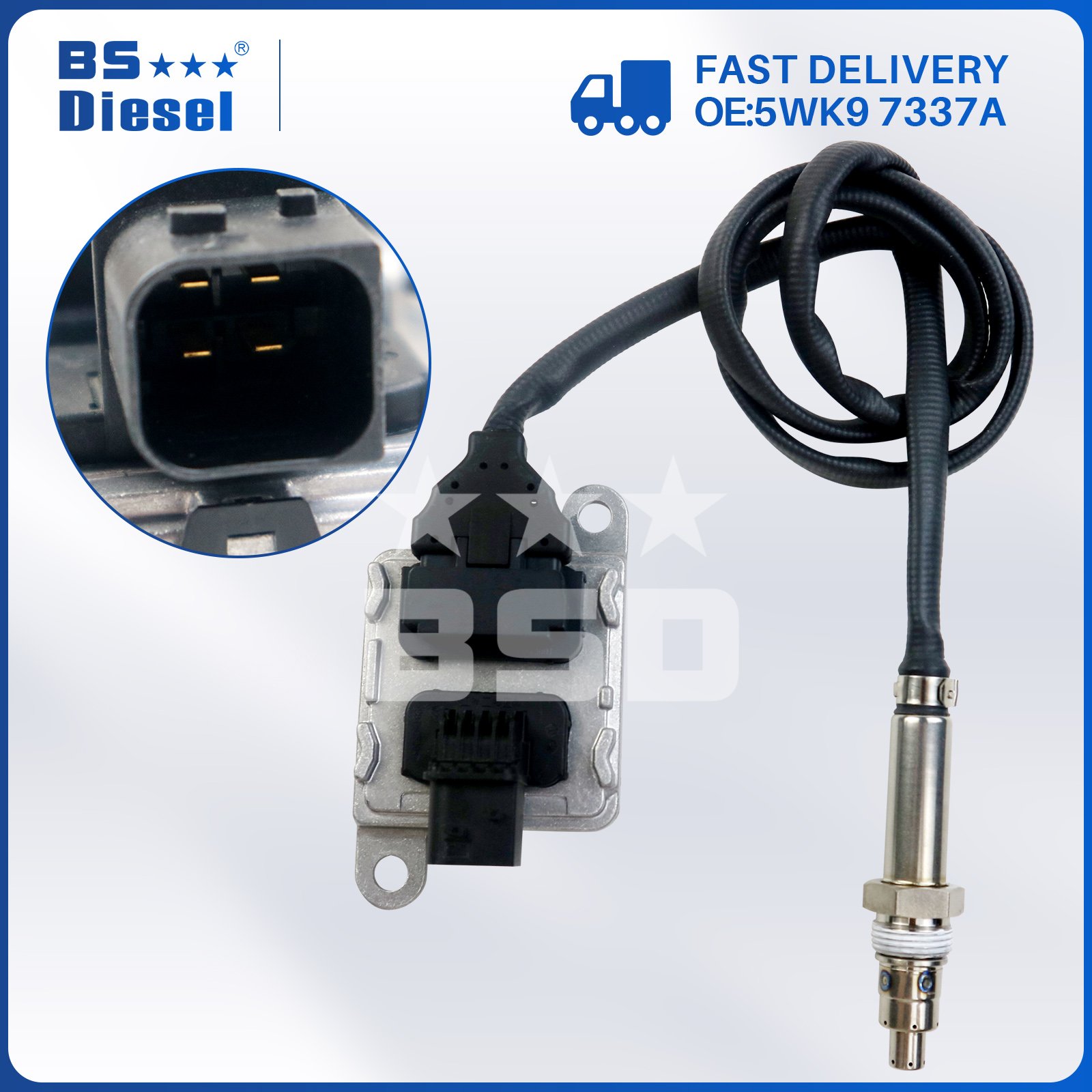 NOX Sensor 5WK97337A Auto Sensors Nitrogen Oxide Sensor 5WK9 7337A A0101532128 for Diesel Engine DD13 DD15 DD16 Freightliner