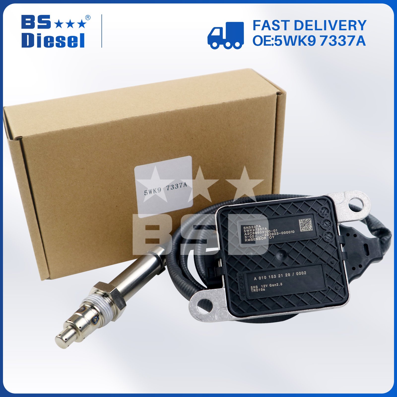 NOX Sensor 5WK97337A Auto Sensors Nitrogen Oxide Sensor 5WK9 7337A A0101532128 for Diesel Engine DD13 DD15 DD16 Freightliner