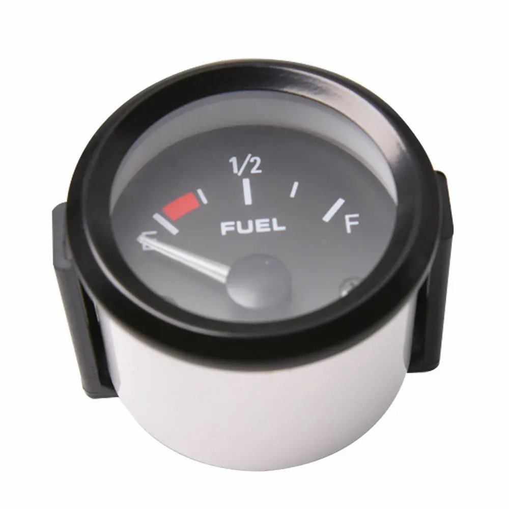 Universal 2" 52mm Fuel Level Gauge Auto Car Meter Fuel Float Sensor 240-33 Ohm White LED Light Pointer Fuel Gauges Gasoline 12V