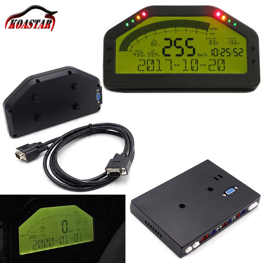 908 Car Dash Race Display Dashboard Connecting Wire LCD Screen Multi-function Gauge Sensor Kit