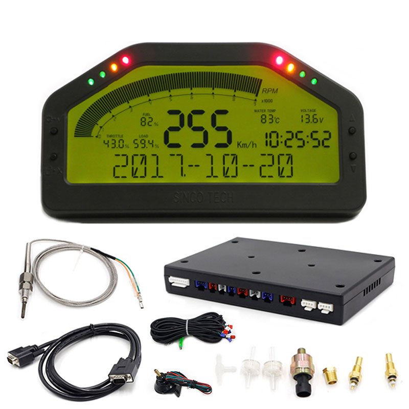 908 Car Dash Race Display Dashboard Connecting Wire LCD Screen Multi-function Gauge Sensor Kit