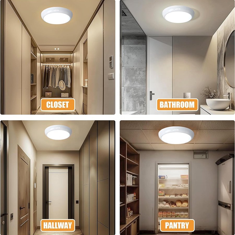Automatic Emergency Rechargeable Night Motion Dimming Fixture Sensor Led Bulkhead Ceiling Light with Pir Sensor for House