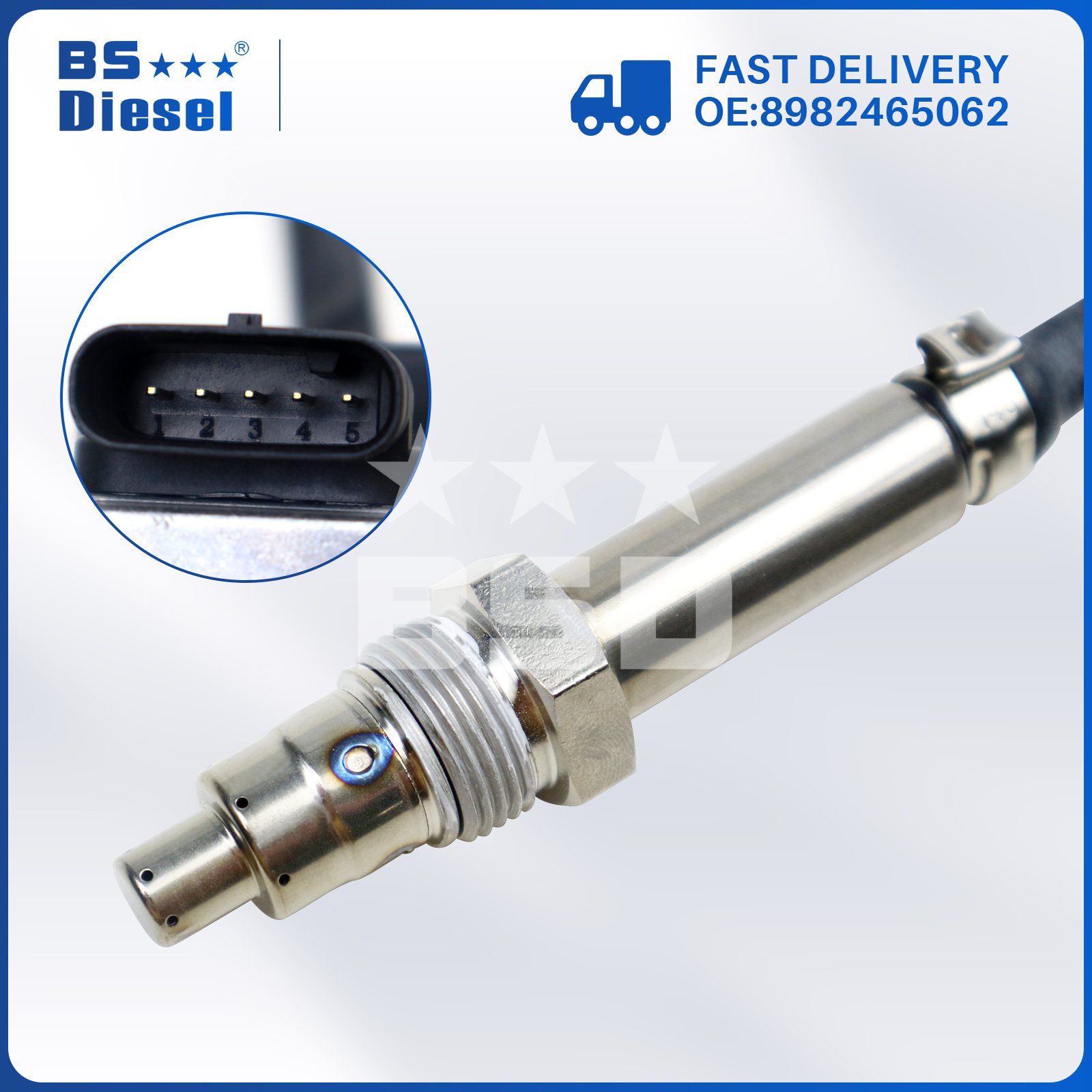 High Quality Car Sensors Nitrogen Oxygen Sensors 5WK97210 NOX Sensor 8982465062 for ISUZU NPR NQR 4HK1 4JJ1 Engine Parts