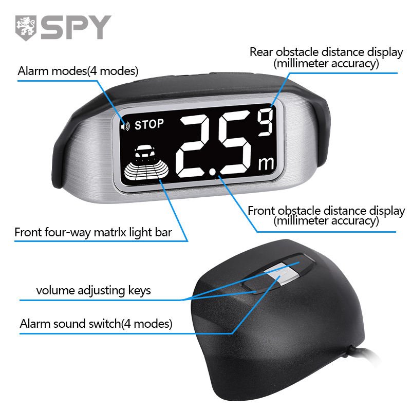 Auto Parking Sensor 8 Sensors Car Front Rear Wireless Led Display Parking Sensor