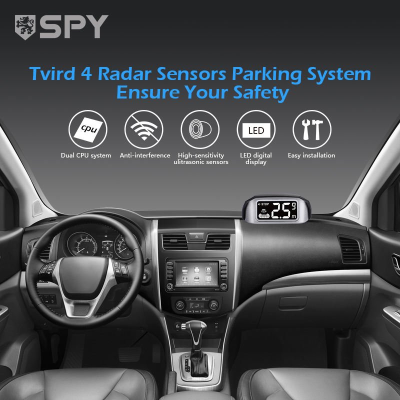 Auto Parking Sensor 8 Sensors Car Front Rear Wireless Led Display Parking Sensor