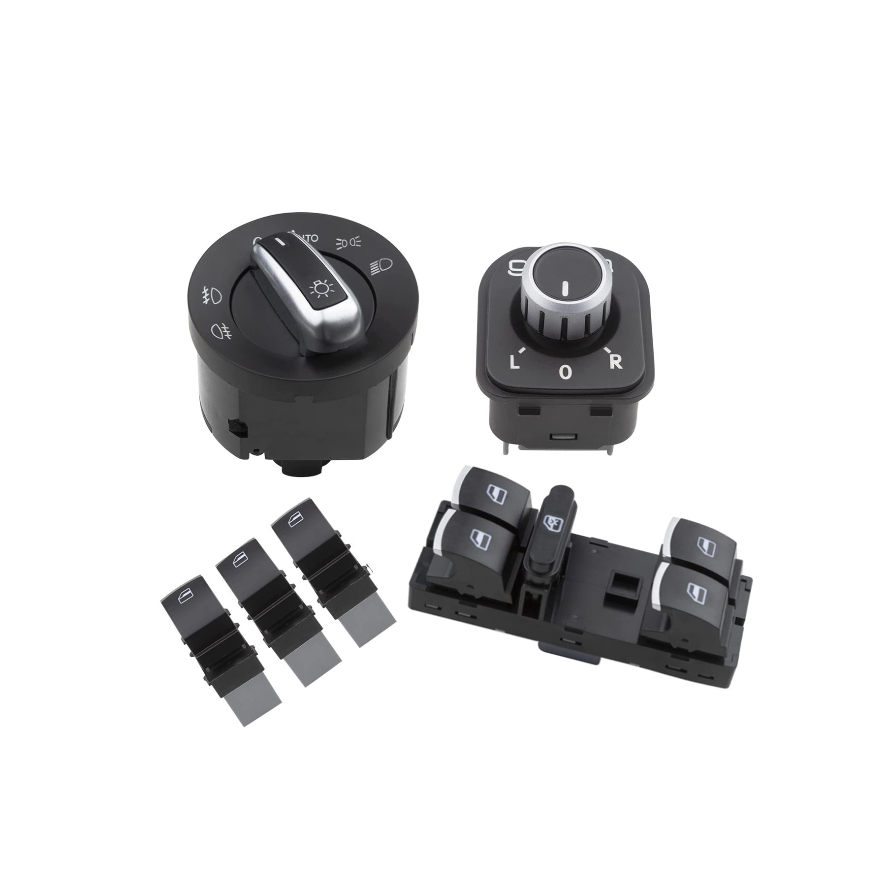 6PCS Head Light Mirror Window Switch for VW Passat B6 Tiguan Golf MK5 MK6 CC 5ND941431B 5ND959857 5ND959855 5ND959565A