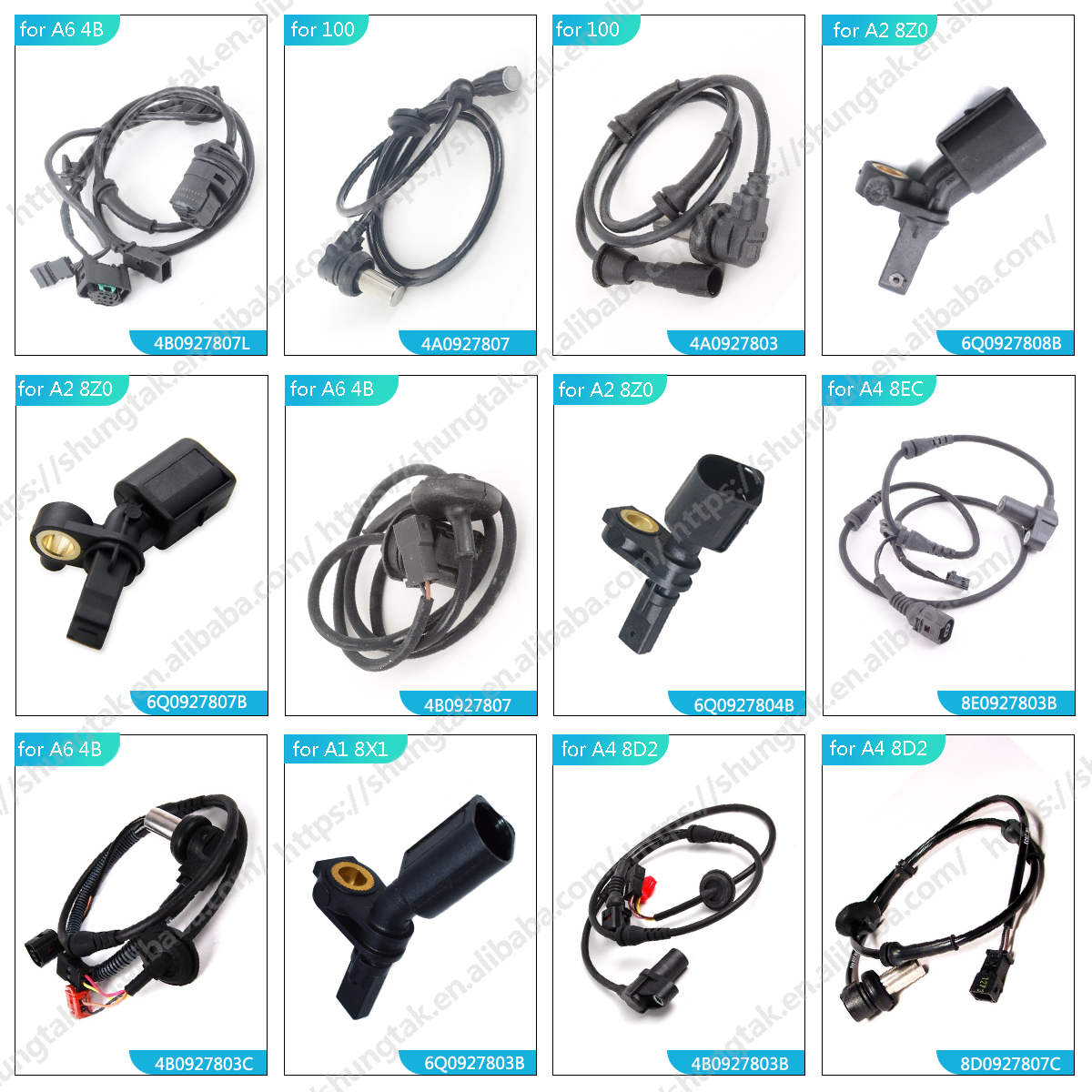 ShungTak Wholesale Car Auto Parts ABS wheel speed sensor DSC ABS sensor for Audi A4 B6 B7 Seat Exeo/ST OE 8E0927807G