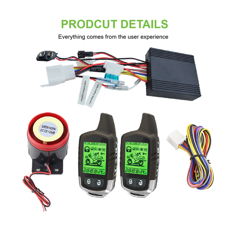 NTO Smart Lcd Display Remote Control 800-1500M Two Way Motorcycle Alarm System With Auto Sensor