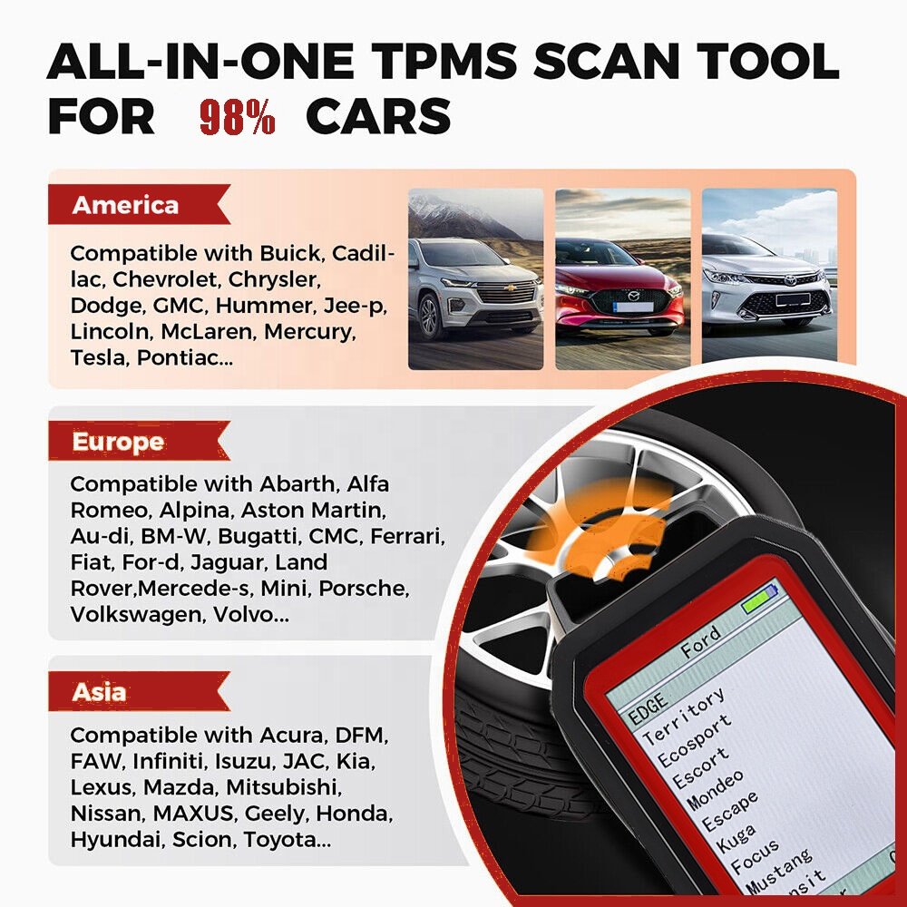 TPMS Tire Pressure Monitoring System Sensor Diagnostic and Programming Tool