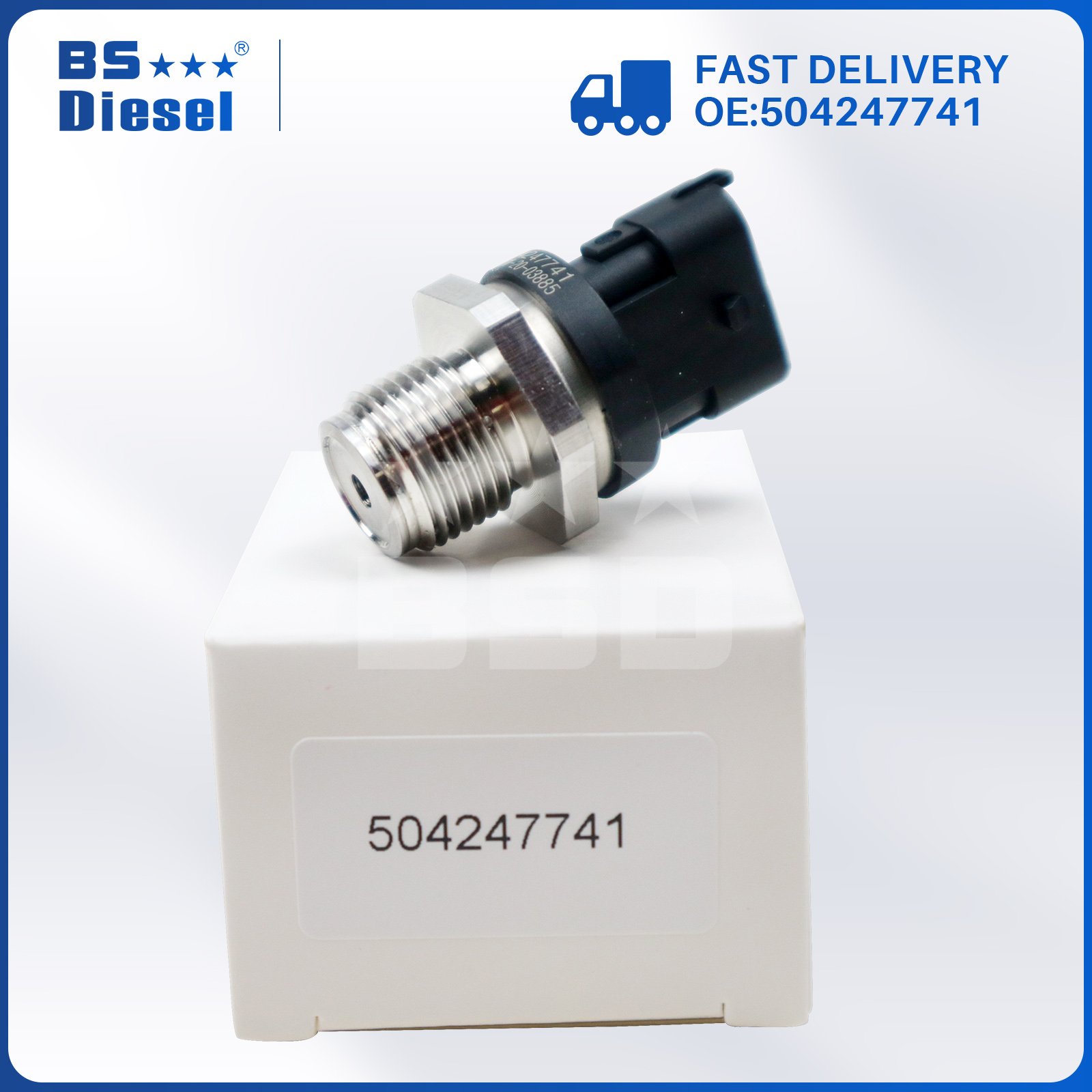 Car Engine Spare Parts Auto Sensors 0281002707 Common Rail Fuel Rail Pressure Sensor 504247741 for Fiat Alfa Romeo Iveco Truck