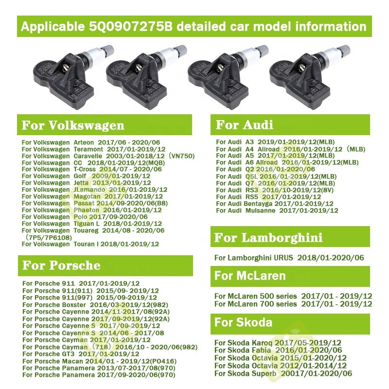 Factory Outlet Auto Sensor Tire Pressure Monitor Systems 5Q0907275 5Q0907275b Tpms for audi