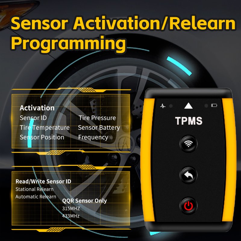 QQr Auto Car Diagnosis Tool TPMS Relearn Tool Full System Auto Tire Pressure Monitor System Sensor Activation TPMS Reset Tool
