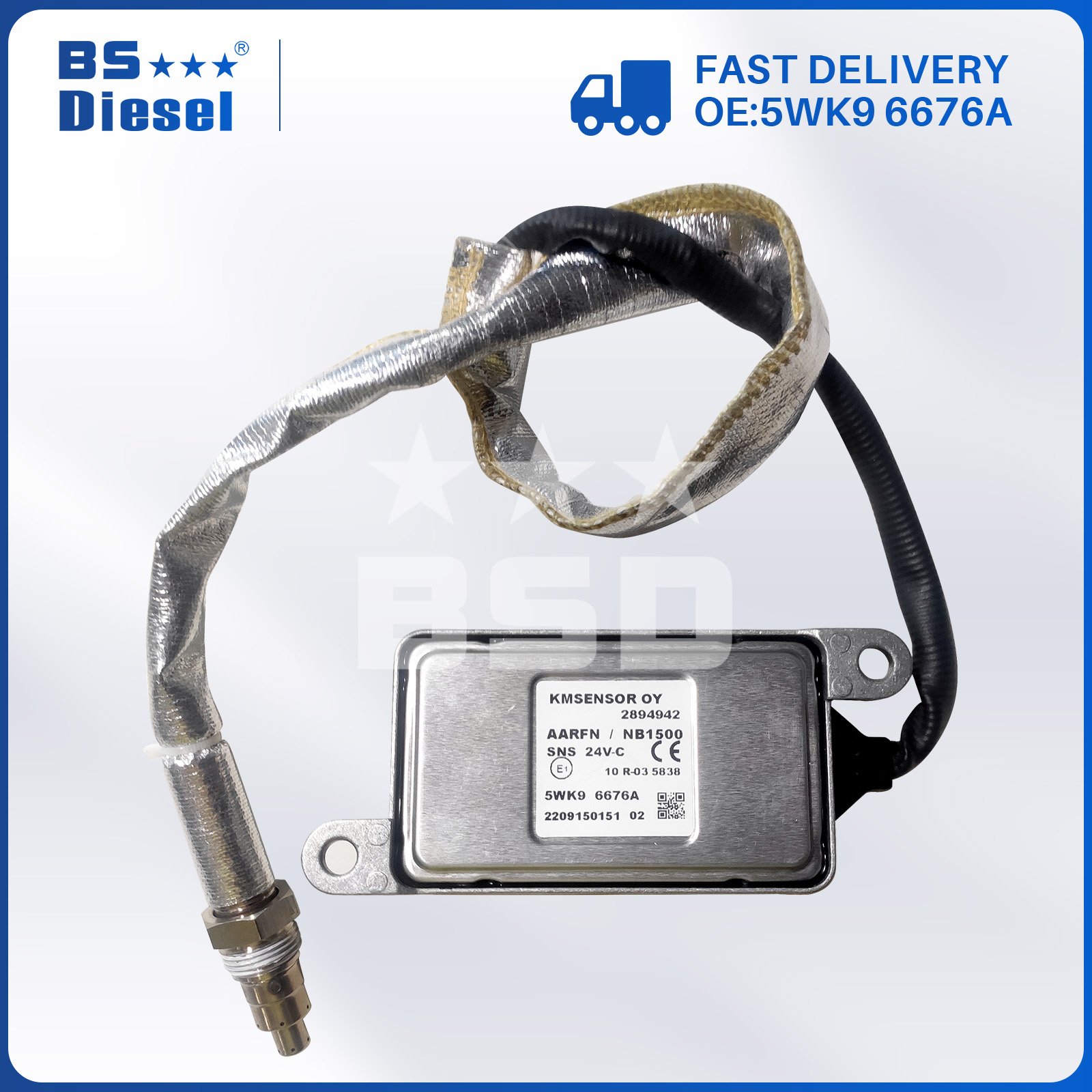 Brand New Auto Parts NOX Sensor 5WK9 6676A Nitrogen Oxygen Sensor 2894942 5WK96676A for Cummins 15L ISX QSX Engine