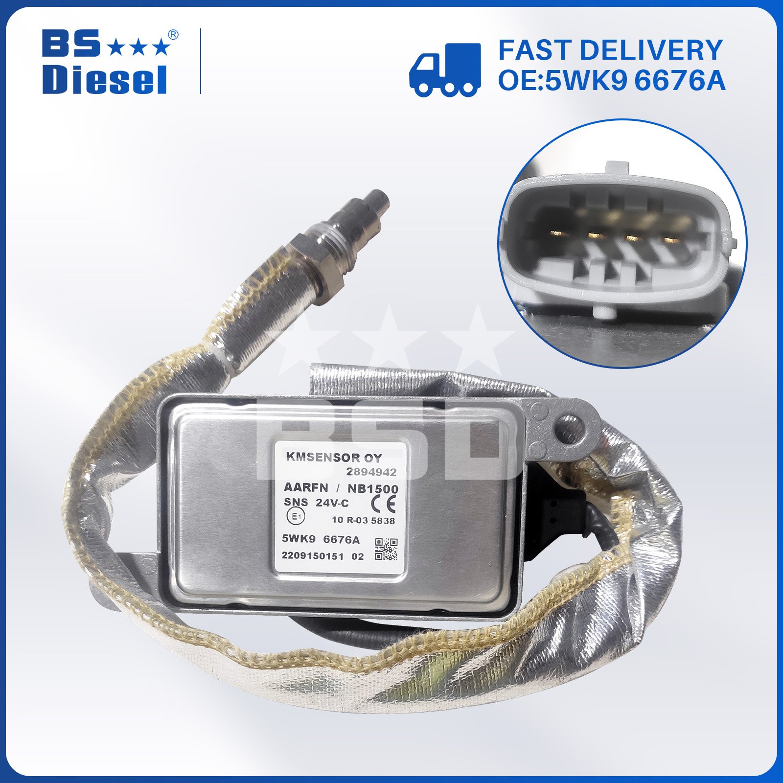 Brand New Auto Parts NOX Sensor 5WK9 6676A Nitrogen Oxygen Sensor 2894942 5WK96676A for Cummins 15L ISX QSX Engine