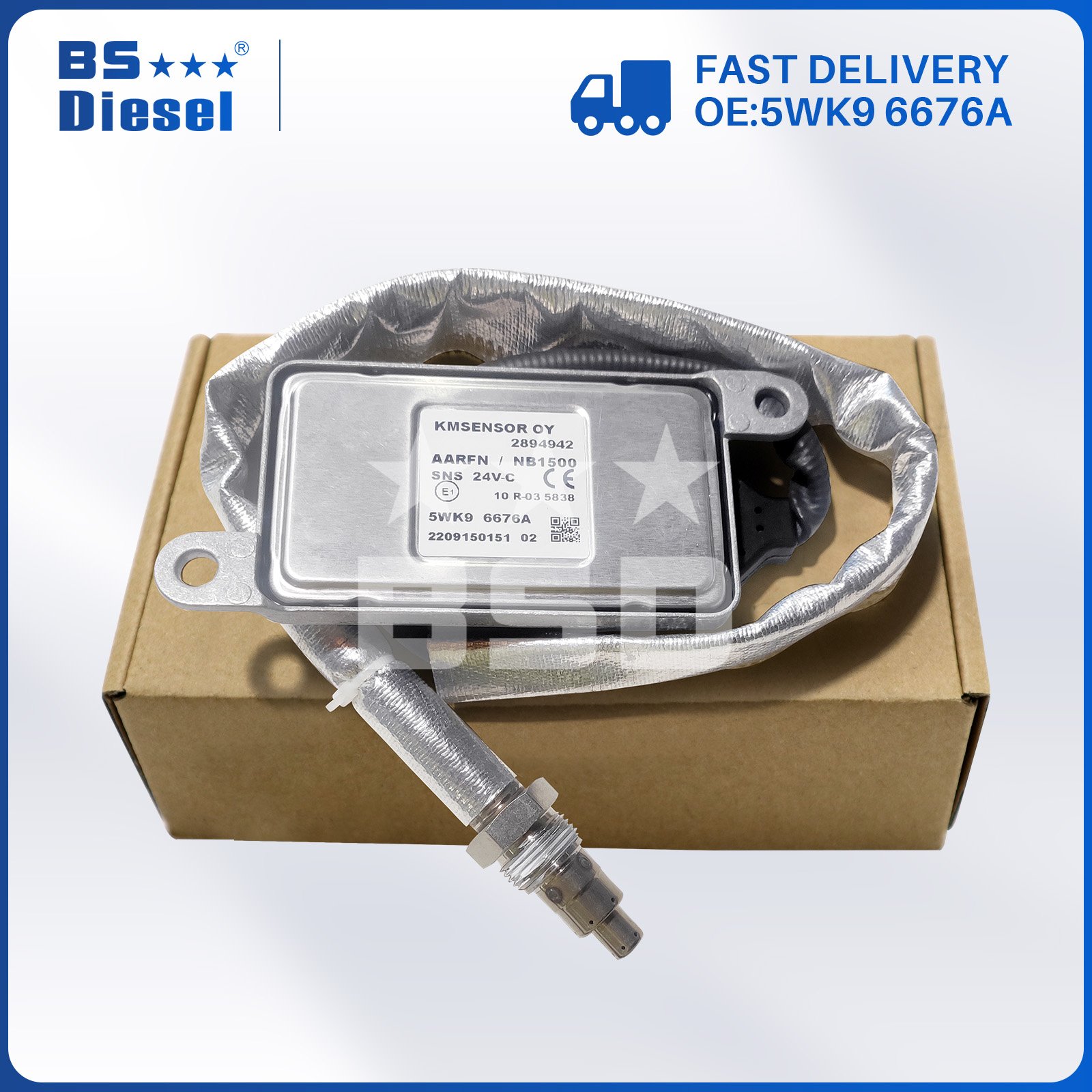 Brand New Auto Parts NOX Sensor 5WK9 6676A Nitrogen Oxygen Sensor 2894942 5WK96676A for Cummins 15L ISX QSX Engine