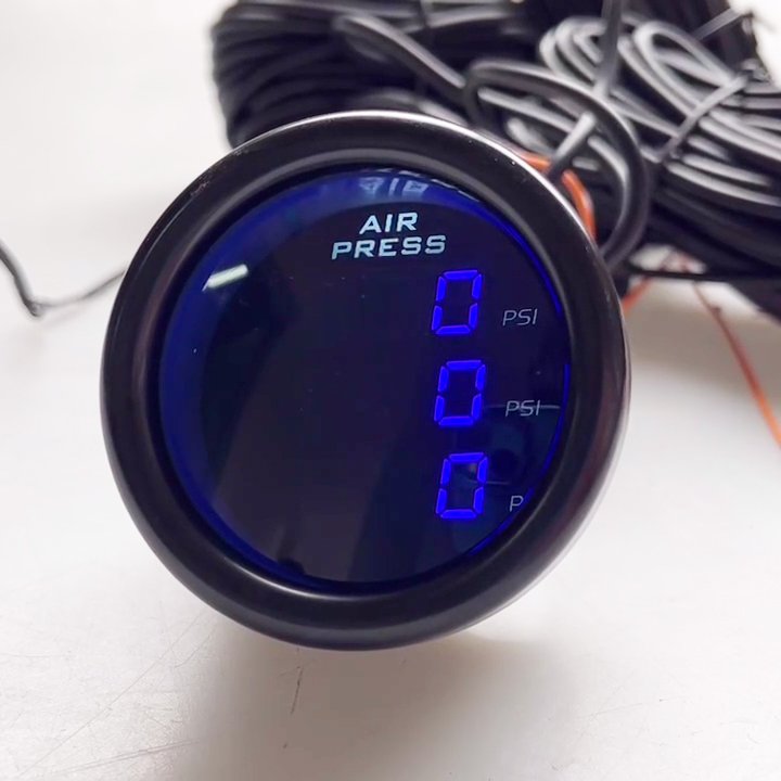 Universal 52mm Three Display Air Suspension Pressure Gauge Meter Air Ride Gauge with 3pcs 1/8NPT Sensors Car Accessories