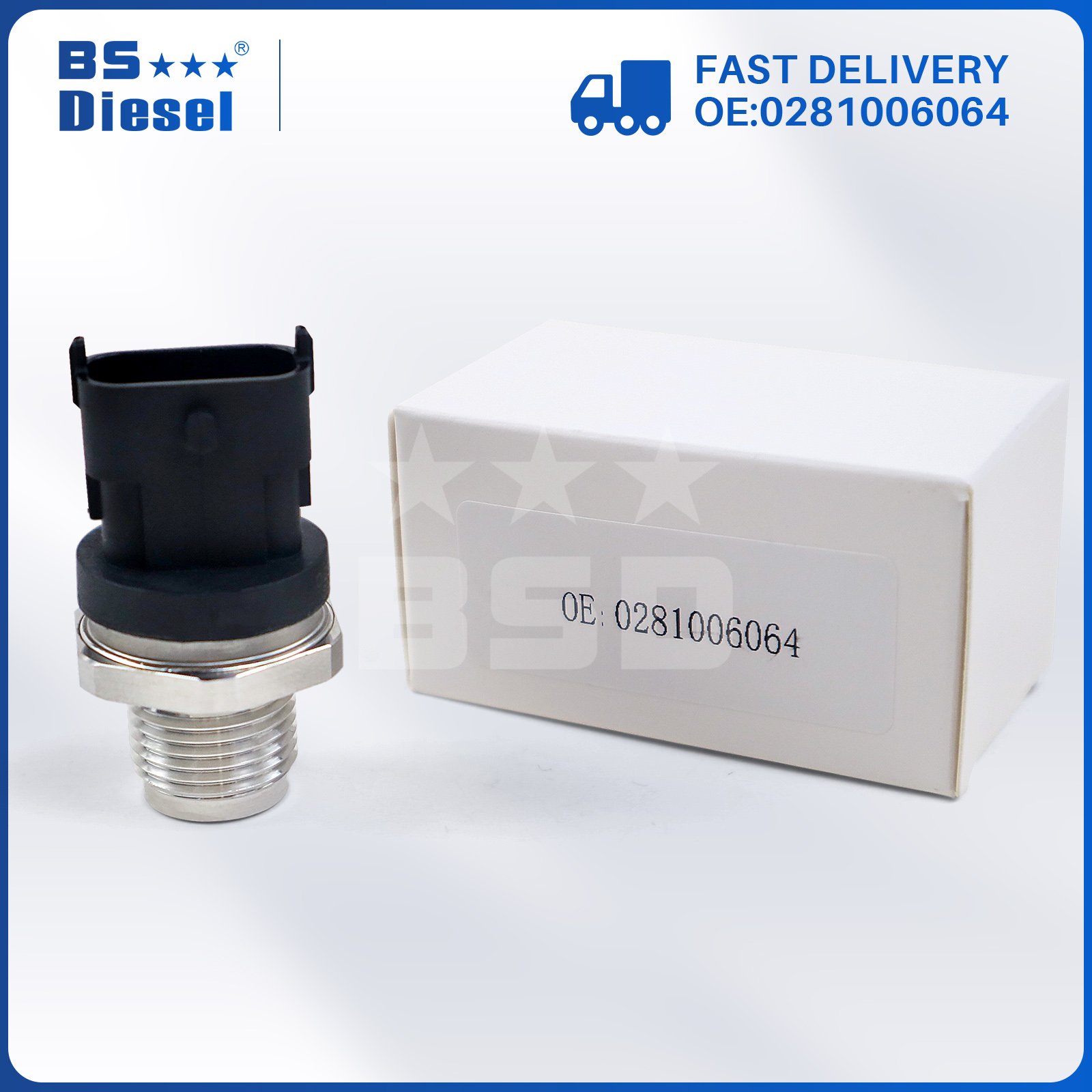 Auto Spare Parts Common Fuel Rail Pressure Sensor 0281006064 for FORD F-250 F-350 F-450 Super Duty