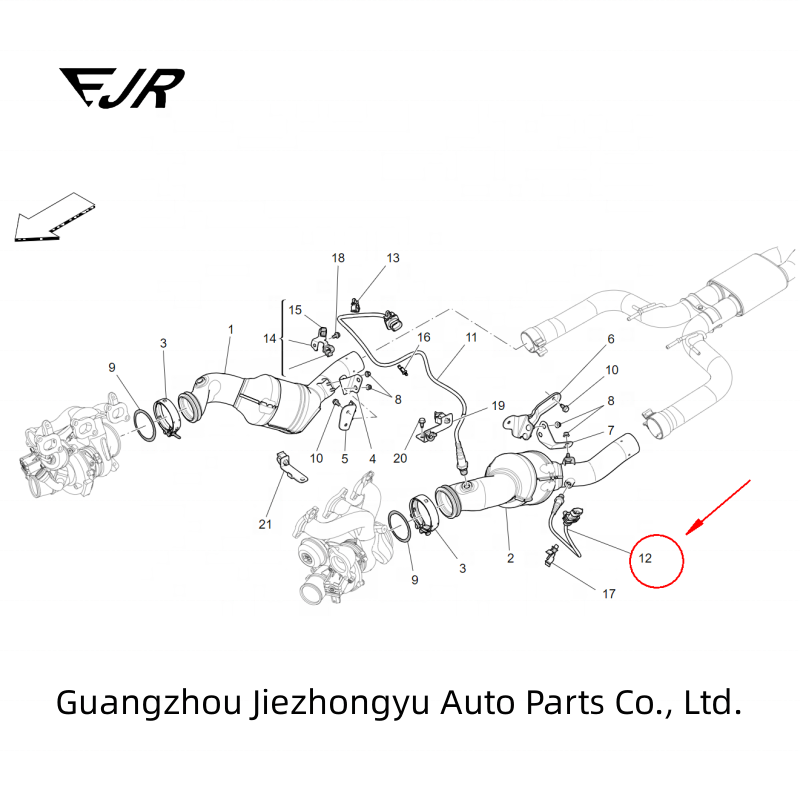 Rear Oxygen Sensor for Maserati Ghibli Levante Quattroporte 3.0 V6 OEM 670031347 670153174