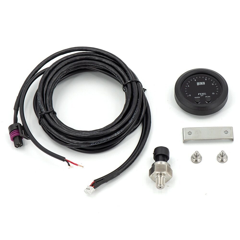 Universal 2" 52mm Electronic Fuel Pressure Gauge Ultra-Thin with 1/8 Npt Sensor 0-15psi Black Auto Parts