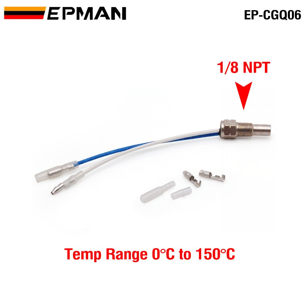 EPMAN Car Water Oil Temperature Meter Sensor TANSKY Auto Gauge 1/8 NPT Thread Sensor 0°C to 150°C EP-CGQ06