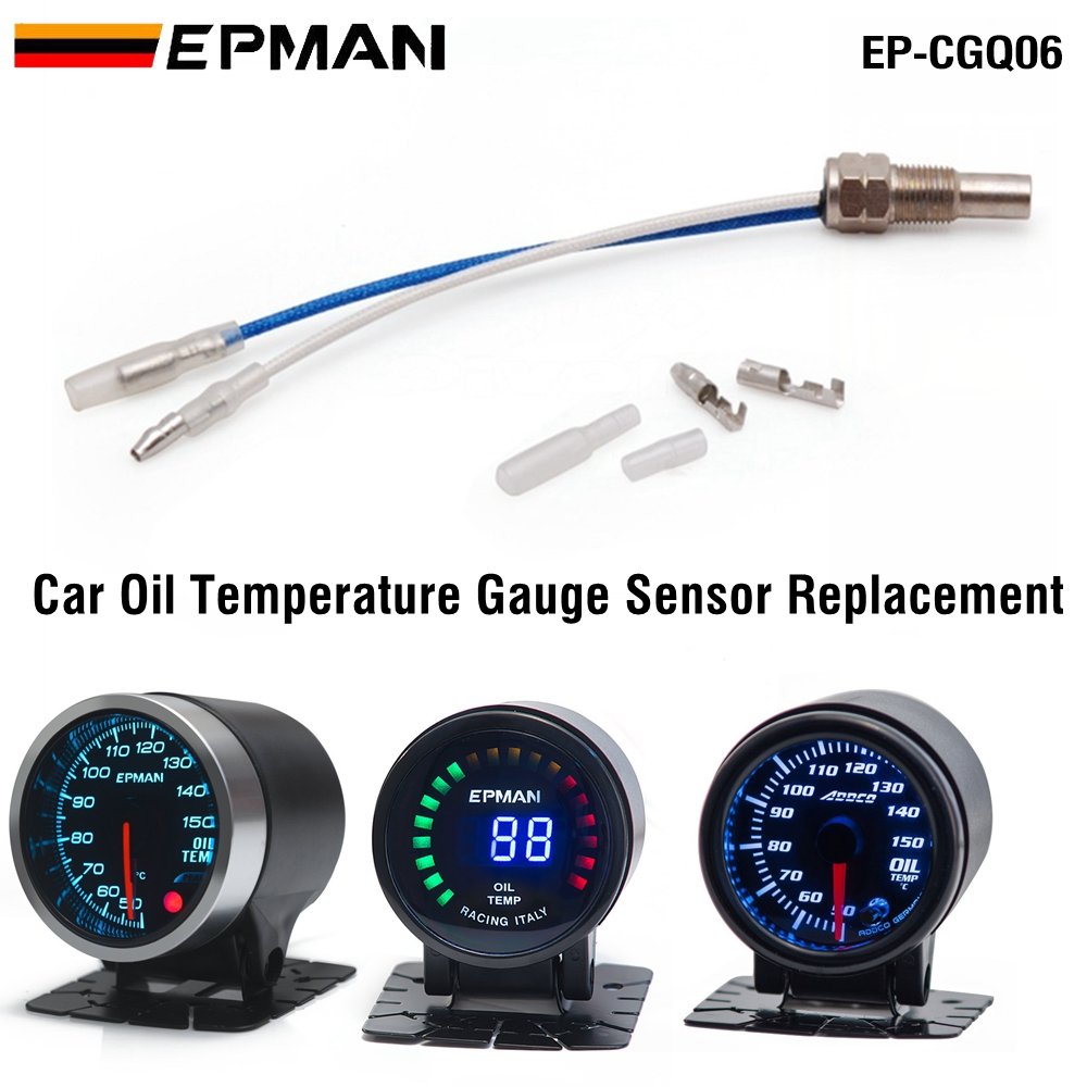 EPMAN Car Water Oil Temperature Meter Sensor TANSKY Auto Gauge 1/8 NPT Thread Sensor 0°C to 150°C EP-CGQ06