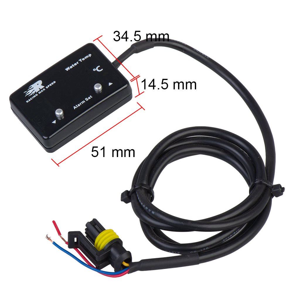 High Quality 1/8 Npt Sensor 12v Dc Car Digital Gauge Red Display,digital Water Temperature Gauge Meter WTM-01