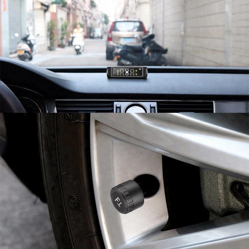 Real-time Wireless Car Tire Pressure Monitoring System Solar External Internal Universal TPMS