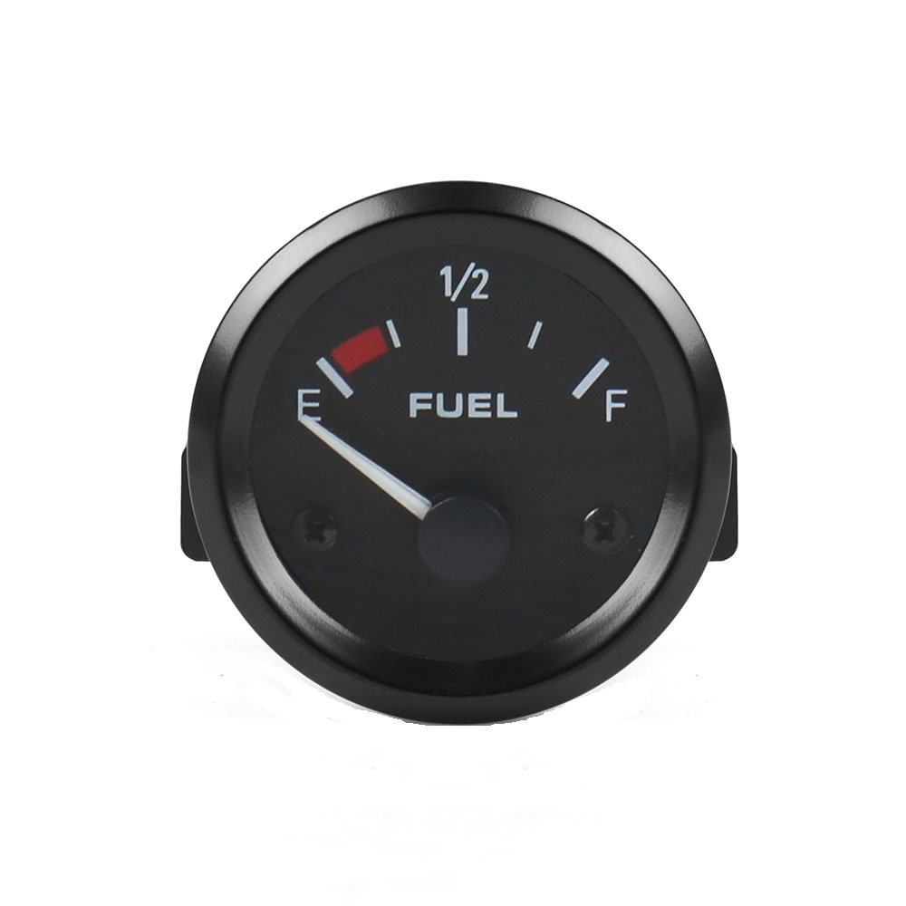 12V Car Auto Fuel Level Gauge E-1/2-F Pointer 2"52mm Universal White LED Smoke Meter With Fuel Sensor Oil float