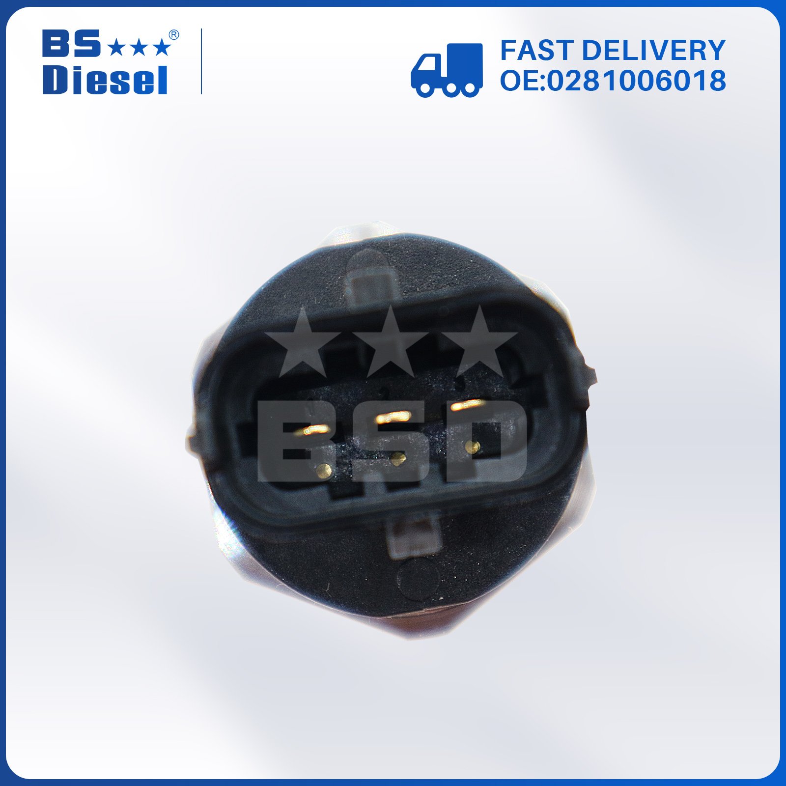 Good Quality Common Fuel Rail Pressure Sensor 0281006018 Fit for Ford Ranger Everest Mazda BT50 BT5 2.5L 3.0L 1800 Bar BT-50 B