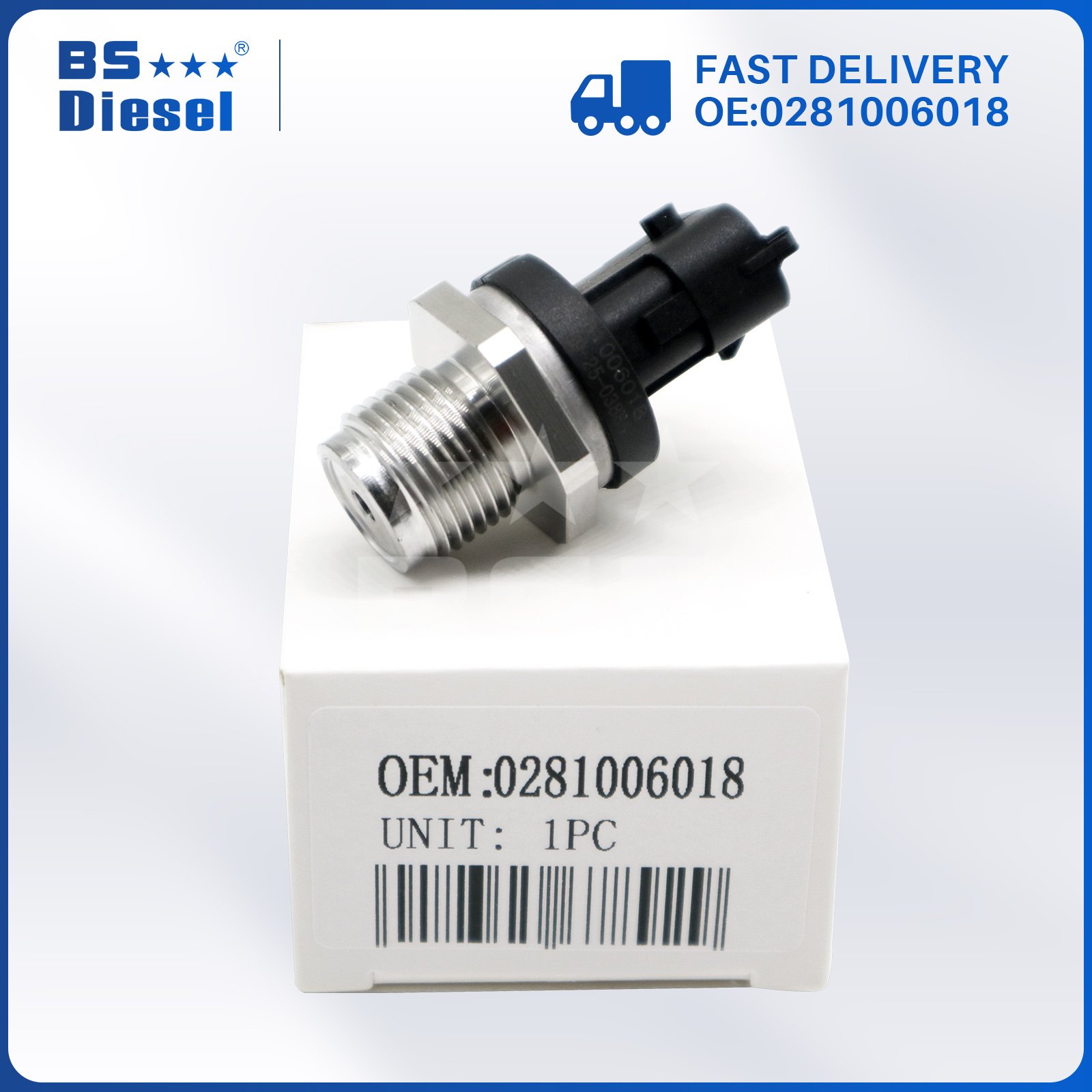 Good Quality Common Fuel Rail Pressure Sensor 0281006018 Fit for Ford Ranger Everest Mazda BT50 BT5 2.5L 3.0L 1800 Bar BT-50 B
