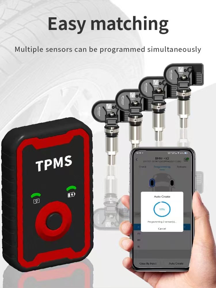 Auto Universal Programmer Tire Pressure Mate Sensor TPMS Rubber Metal Valve Bluetooth Mts Sensors Programmable