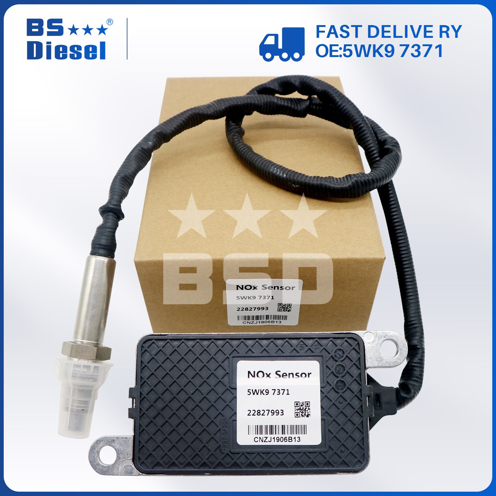 Hot Sale Auto Spare Parts NOX Sensor 5WK9 7371 24V Nitrogen Oxide Sensor 22827993 5WK97371 for VOLVO FL FE FH FM