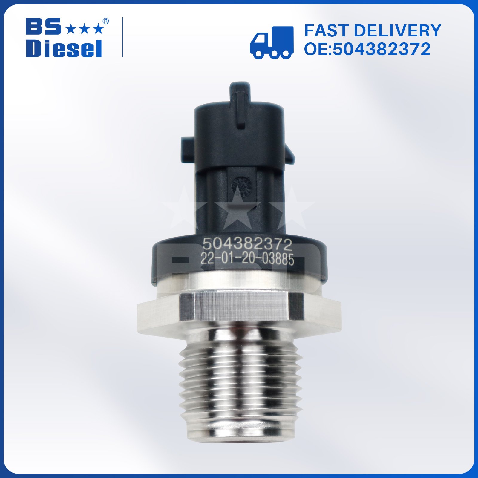 Diesel Engine Spare Parts Auto Sensors 0281006158 High Pressure Rail Fuel Pressure Sensor 504382372 for IVECO DAF MAN