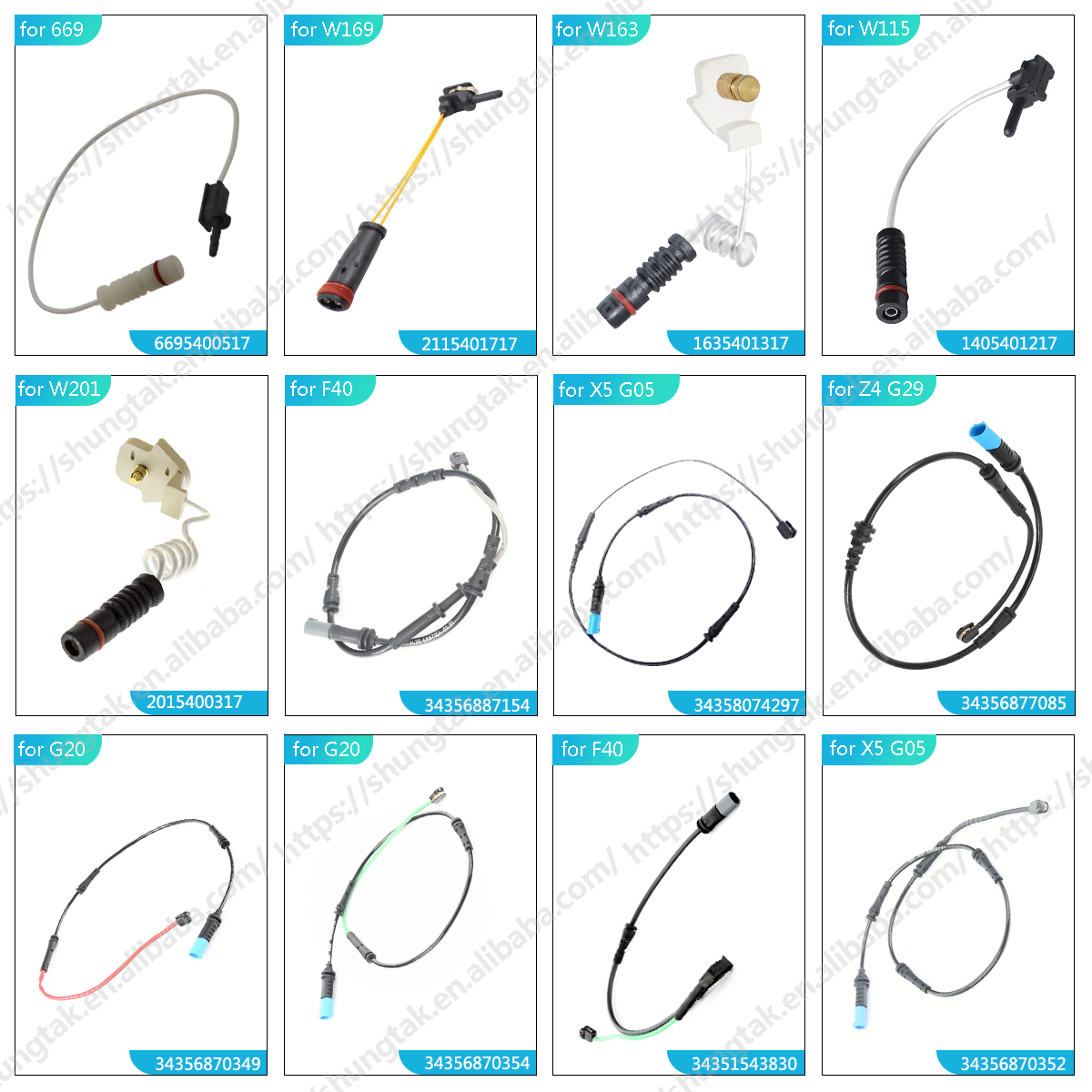 Brake Pad Wear Sensor Crankshaft Position Sensor Brake Wear Sensor for BMW E81 E82 E87 E90 E92 E93 OE 34356789439