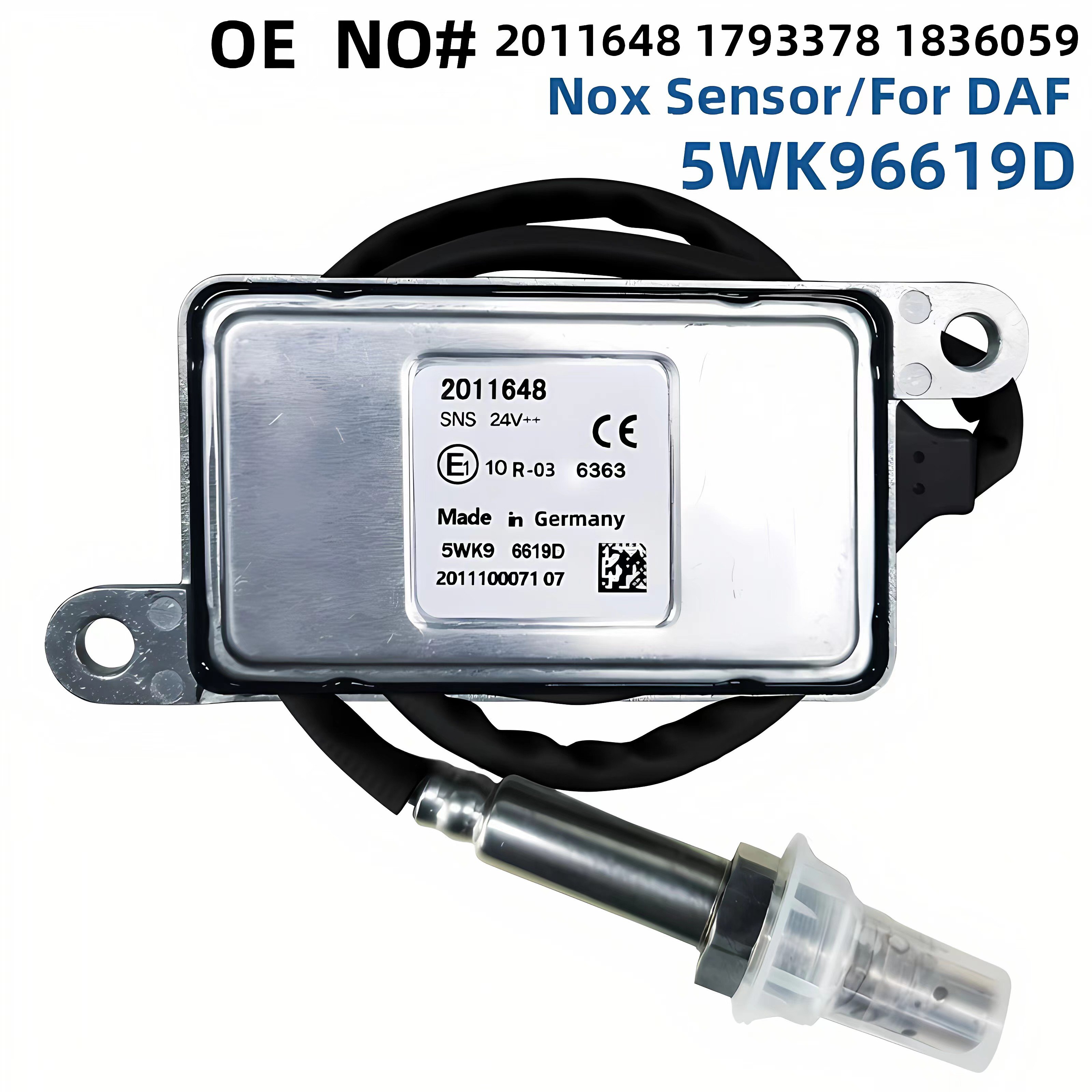 Original New Nitrogen Oxygen Sensor NOX Sensor 24V for DAF 5WK96619D 5WK96619C 2011648 1793378 1836059 Auto Sensors