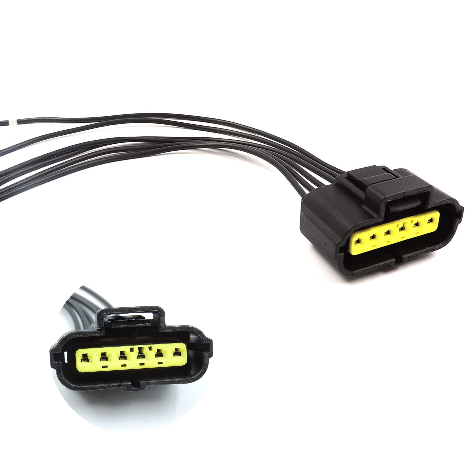 MAF Sensor Connector Harness Compatible for Ford F-250 F-350 Escape Focus Lincoln Aviator 6 Pigtail Replace 1U2Z14S411AA