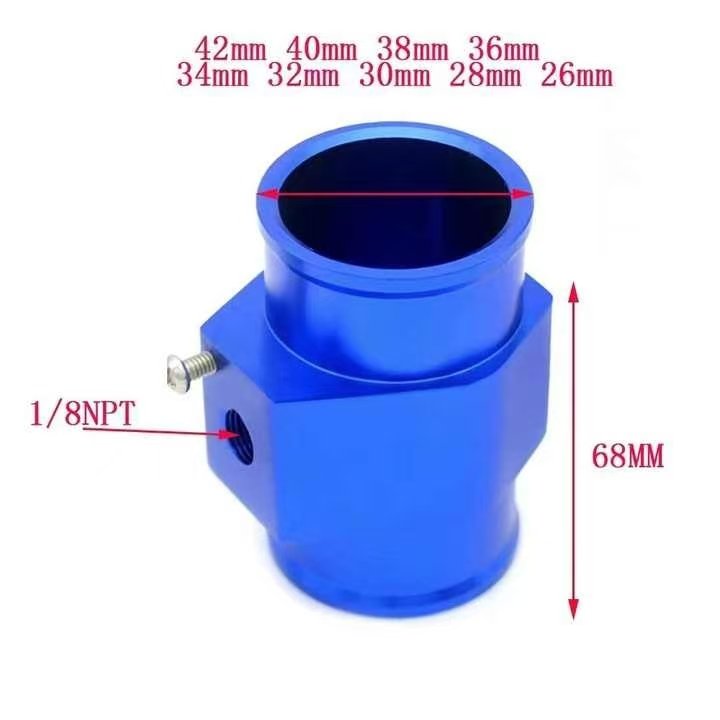 12V 24V Digital Water Temperature Gauge + Volt Water Temperature Sensor Head Plug Joint Pipe Sensor Radiator Hose Adapter 1/8NPT