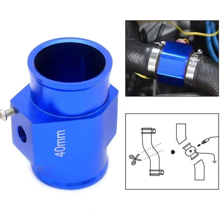 12V 24V Digital Water Temperature Gauge + Volt Water Temperature Sensor Head Plug Joint Pipe Sensor Radiator Hose Adapter 1/8NPT