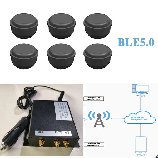 Real-Time Load and Tire Wear TPMS Sensors for Trucks Bluetooth 315MHz Digital Wireless ABS Solar Voltage Optimal for Autos