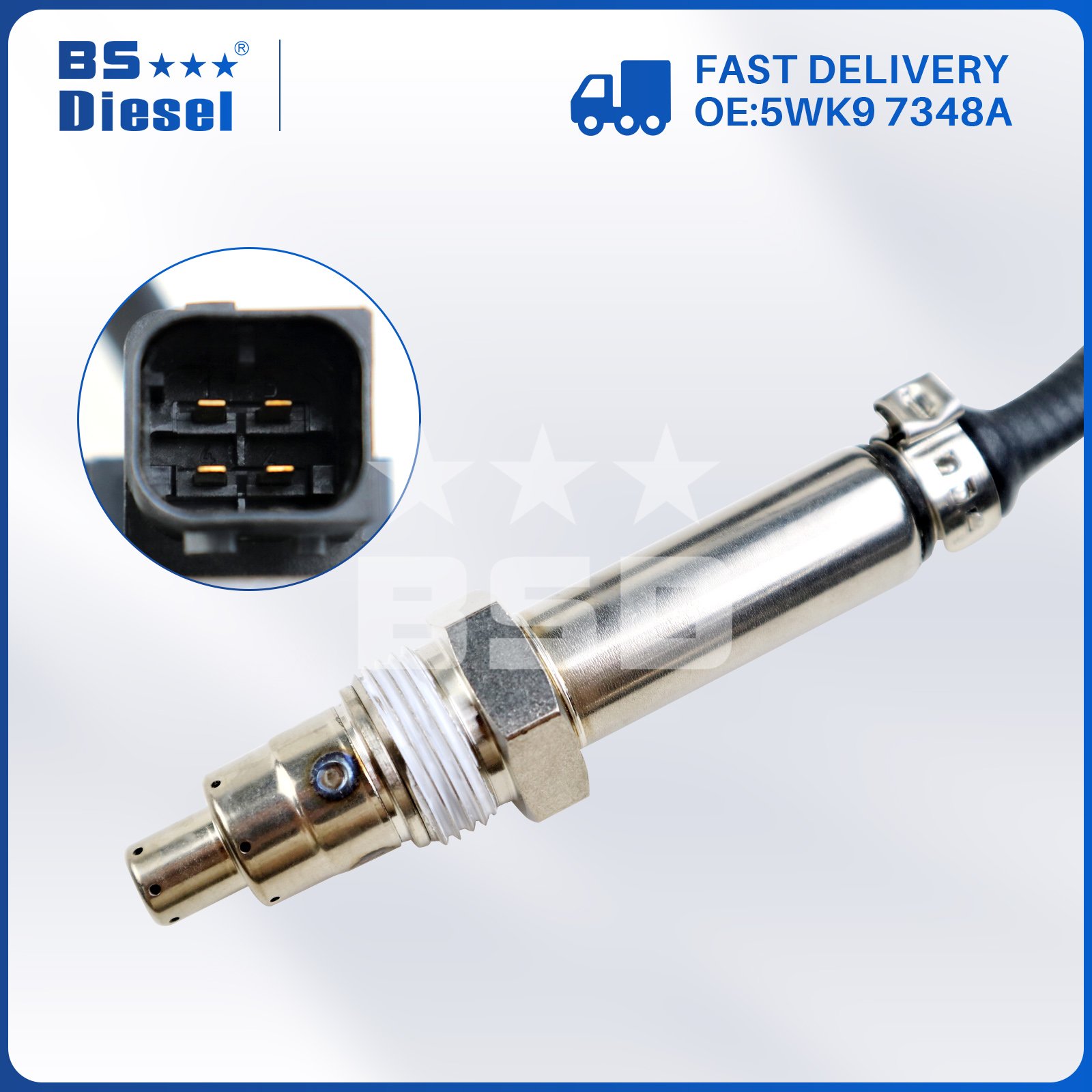 24V Auto Parts Nitrogen Oxygen Sensor 5WK9 7348A Nox Sensor 4326769 5WK97348A for DAF Trucks Buses CF XF F7