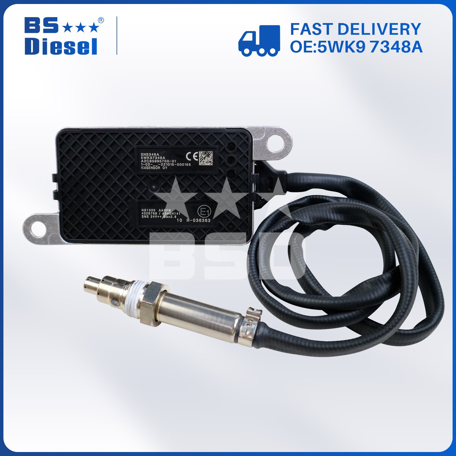 24V Auto Parts Nitrogen Oxygen Sensor 5WK9 7348A Nox Sensor 4326769 5WK97348A for DAF Trucks Buses CF XF F7