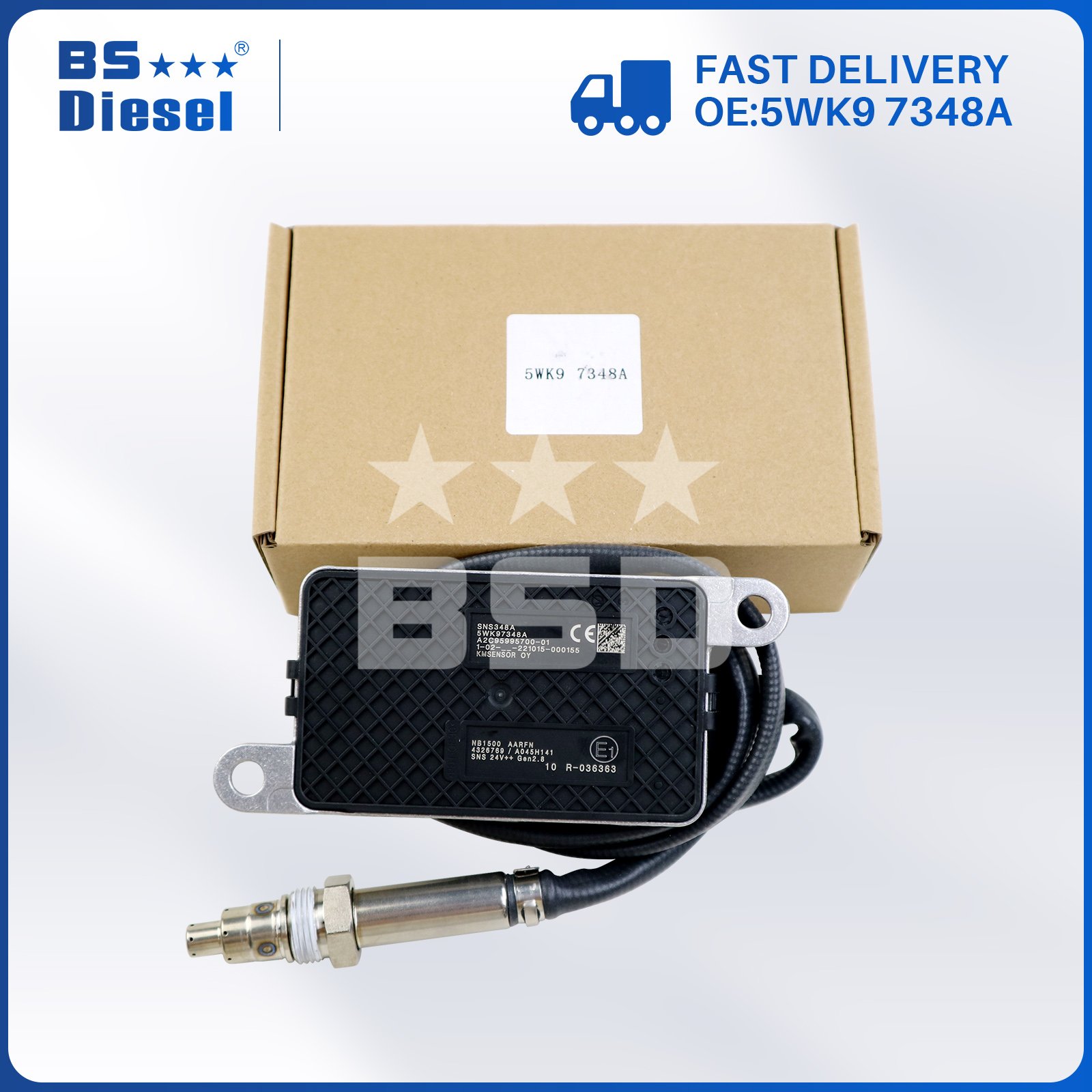 24V Auto Parts Nitrogen Oxygen Sensor 5WK9 7348A Nox Sensor 4326769 5WK97348A for DAF Trucks Buses CF XF F7