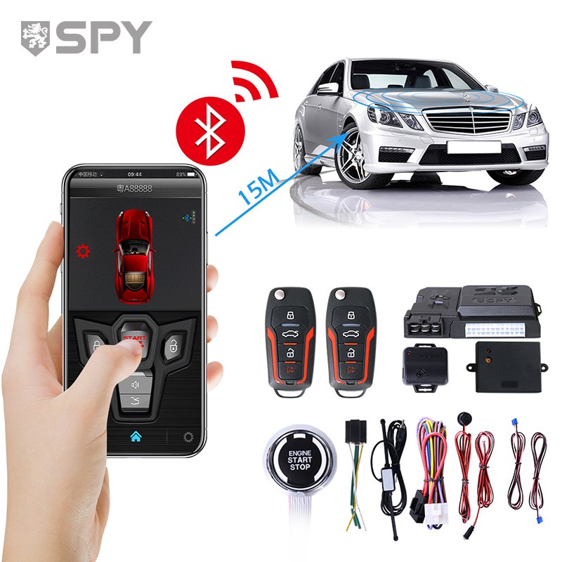 SPY Press start sensor car alarm shock accessories push start stop auto alarm system car immobilizer